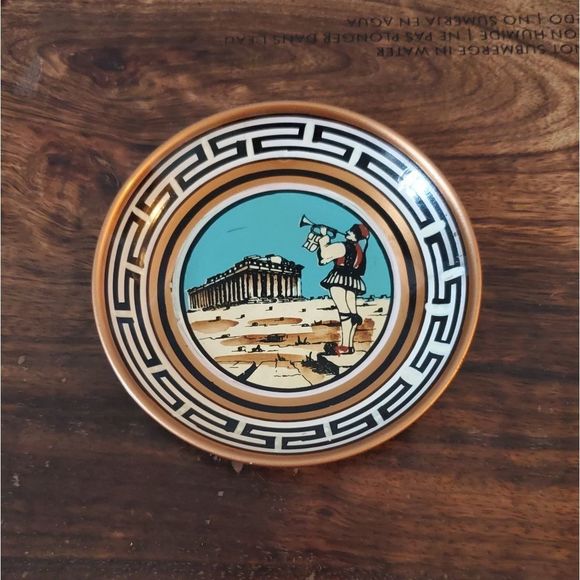 Greek Parthenon Copper Wall Plates Painted Enamel Ancient Art - Picture 7 of 9